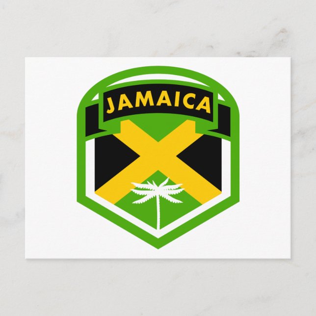 Jamaica Flag Logo Style Postcard (Front)