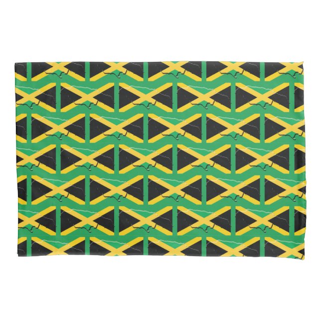 JAMAICA FLAG MAP Patriotic Customized Reversible Pillowcase (Front)