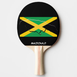 JAMAICA FLAG & MAP Personalized BLACK Ping Pong Paddle