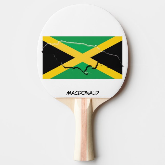 JAMAICA FLAG & MAP Personalized Ping Pong Paddle (Front)