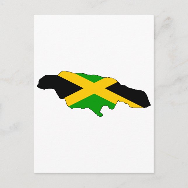 Jamaica flag map postcard (Front)