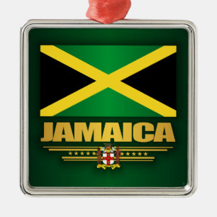 Jamaica Flag  Metal Ornament