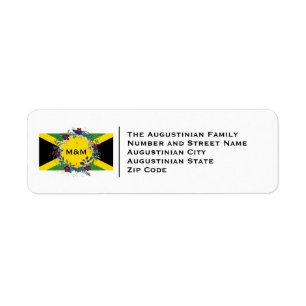 Jamaica Flag Monogram Wedding Return Address