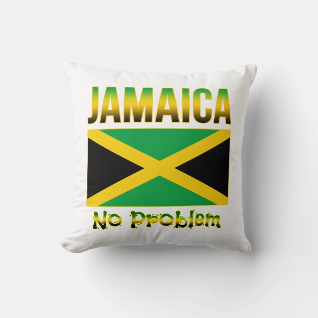 Jamaica Flag No Problem Throw Pillow (Front)