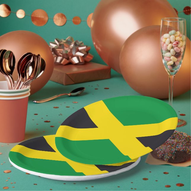 Jamaica flag paper plate (Multi)