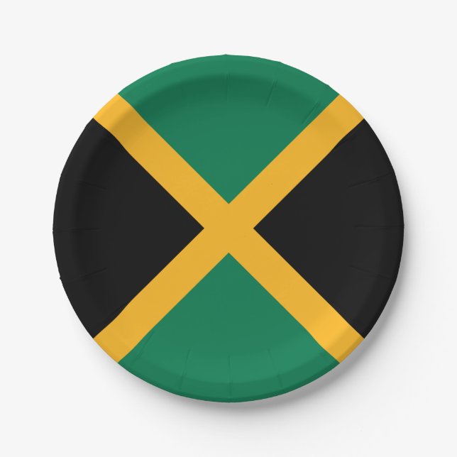 Jamaica Flag Paper Plate (Front)