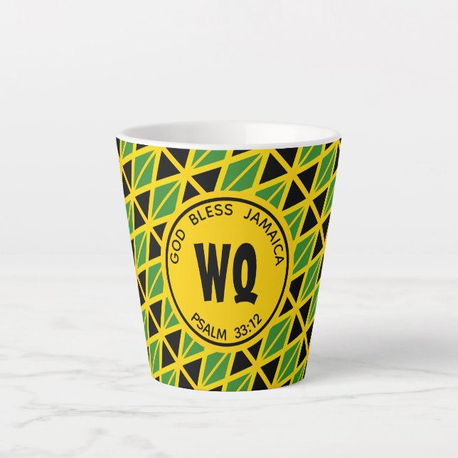 JAMAICA FLAG Patriotic Customizable Yellow Latte Mug (Front)