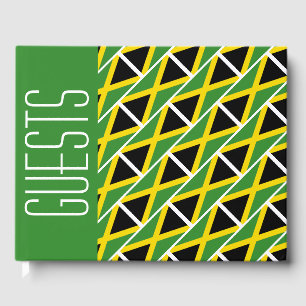 JAMAICA FLAG Patriotic Customized GREEN Jamaican Guest Book