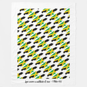 JAMAICA FLAG Patriotic Jamaican Bedspread Fleece Blanket