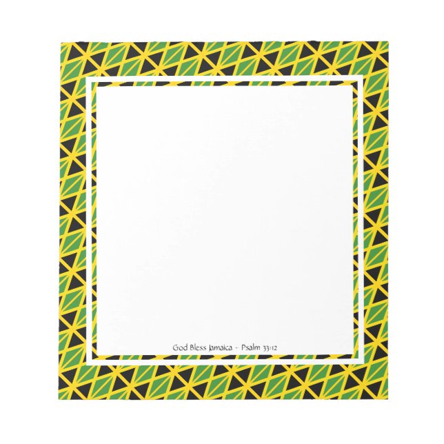 JAMAICA FLAG Patriotic JAMAICAN Personalised Notepad (Front)