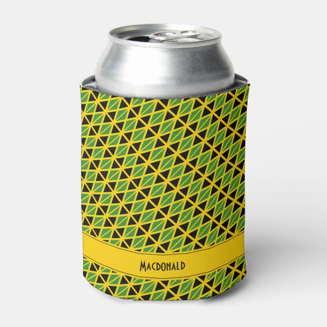 JAMAICA Flag Personalized Can Cooler (Can Front)