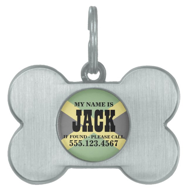 Jamaica Flag Pet ID Tag (Front)