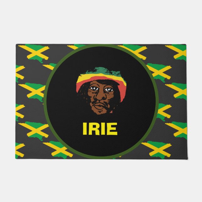 Jamaica flag ,Rastafarian head ,Jamaica  Doormat (Front)