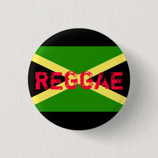 jamaica flag, REGGAE 1 Inch Round Button