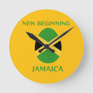 Jamaica flag round clock