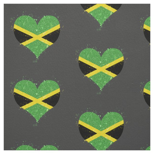 Jamaica Flag Shining Beautiful Fabric (Swatch)