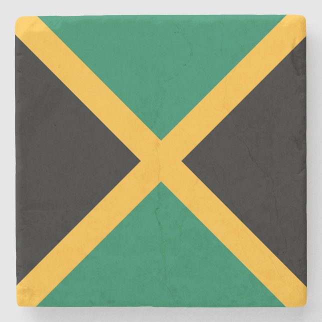Jamaica Flag Stone Coaster (Front)