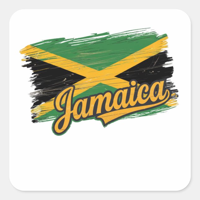 Jamaica Flag Vacation Vibes Rasta Island Square Sticker (Front)