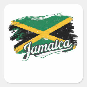 Jamaica Flag Vacation Vibes Rasta Rastafari  Square Sticker