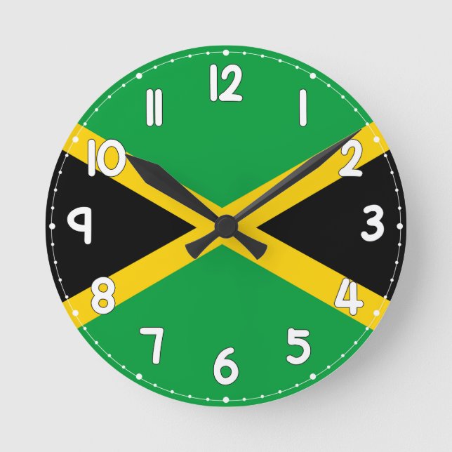 Jamaica Flag Wall Clock - flag of jamaica (Front)