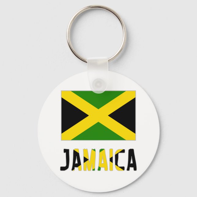 Jamaica Flag & Word Keychain (Front)