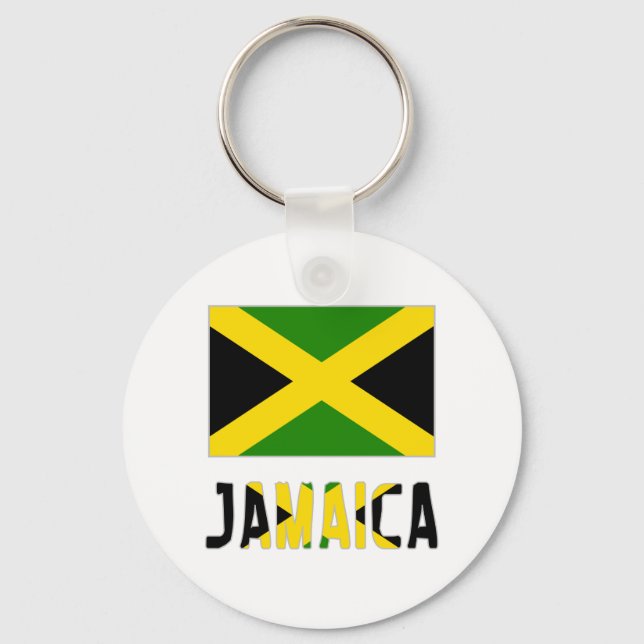 Jamaica Flag & Word Keychain (Front)