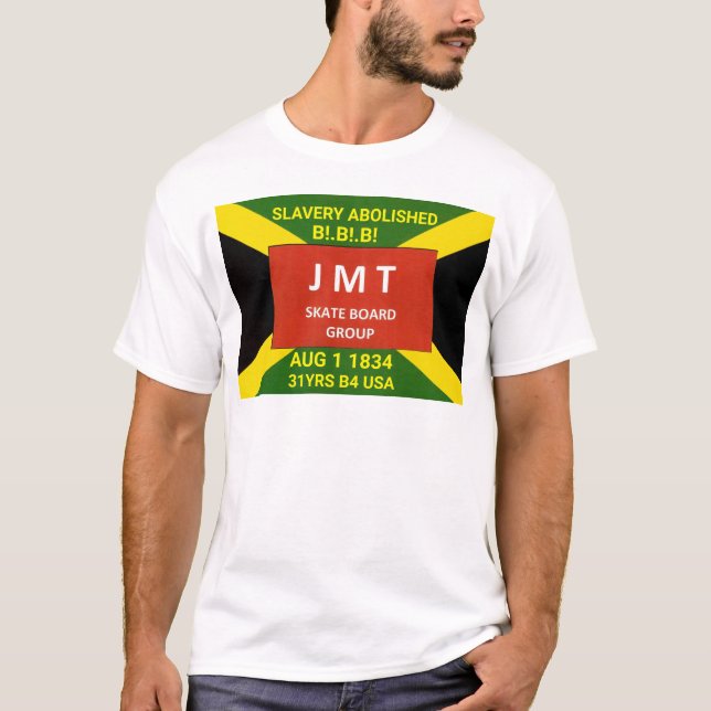 JAMAICA. FREE   AUG 1 1834  Men's Basic T-Shirt (Front)