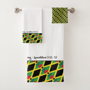 JAMAICA GHANA Dual Heritage God's mercies Lam 3:23 Bath Towel Set