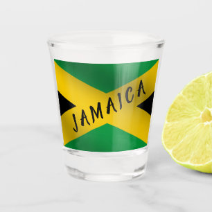 Jamaica Green Black & Gold Jamaican Flag Shot Glass