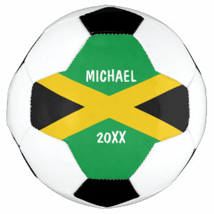 Jamaica Green Black & Gold Jamaican Flag Soccer Ball