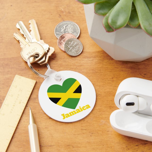 Jamaica Heart Flag Keychain (Desk)
