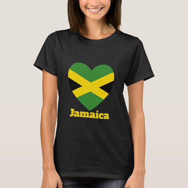 Jamaica Heart Flag T-Shirt (Front)