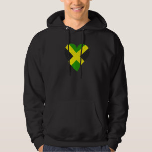 Jamaica Heritage Heart Jamaican Flag Pride Hoodie