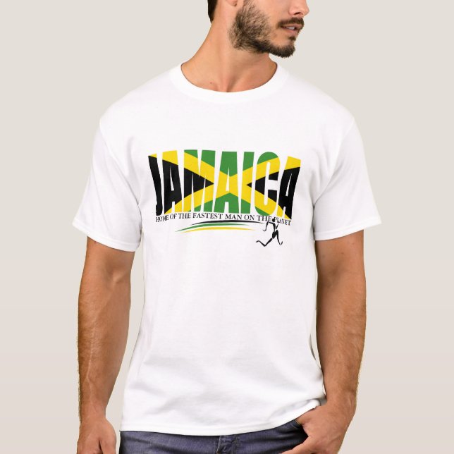 Jamaica Home of Fastest Man on Planet T-Shirt (Front)