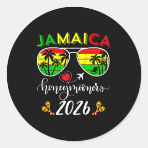 Jamaica Honeymoon 2026 Couple Summer Vacation Matc Classic Round Sticker