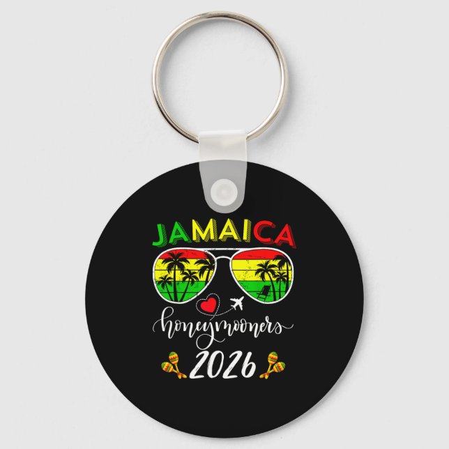 Jamaica Honeymoon 2026 Couple Summer Vacation Matc Keychain (Front)
