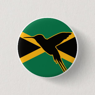 Jamaica Hummingbird Jamaican National Animal Flag 1 Inch Round Button