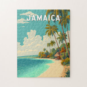 Jamaica Illustration Travel Art Vintage Jigsaw Puzzle