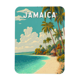 Jamaica Illustration Travel Art Vintage Magnet