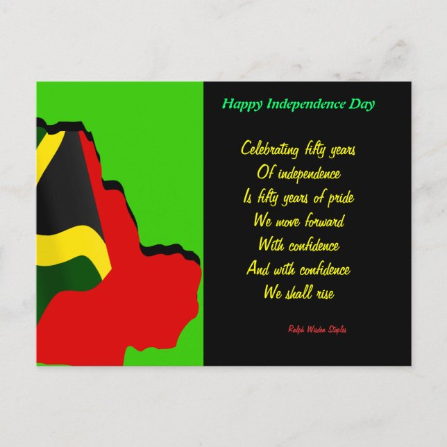 Jamaica independence day postcards-rise postcard (Front)
