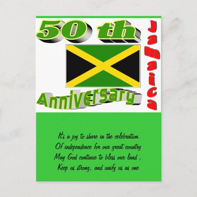 Jamaica independence postcard (Front)