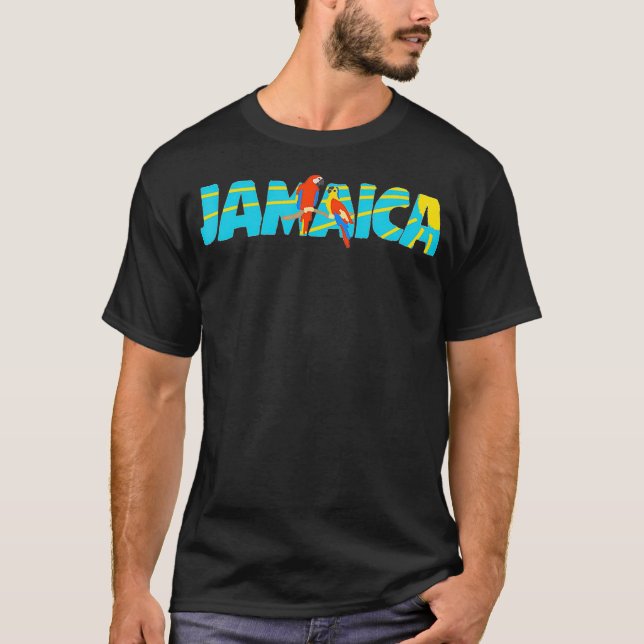 Jamaica Island Parrot Bird Sun T-Shirt (Front)