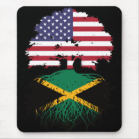 Jamaica Jamaican American USA Tree Roots Flag