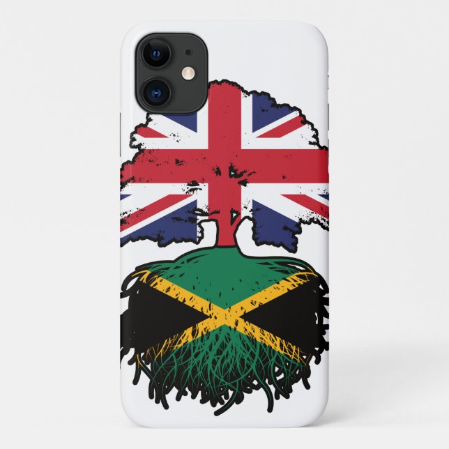 Jamaica Jamaican British UK Tree Roots Flag Case-Mate iPhone Case (Back)