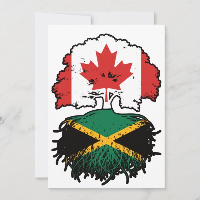Jamaica Jamaican Canadian Canada Tree Roots Flag Invitation (Front)