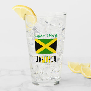 Jamaica Jamaican Flag Green Personalization Drink Glass