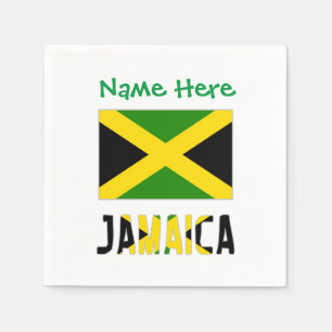 Jamaica Jamaican Flag Green Personalization Party  Napkin