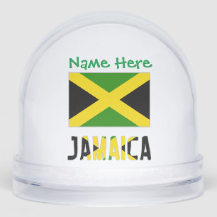 Jamaica Jamaican Flag Green Personalized  Snowglobe