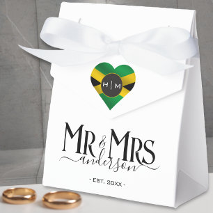 Jamaica Jamaican Flag Heart Cute Newlywed Wedding Favor Box