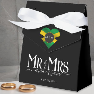 Jamaica Jamaican Flag Heart Cute Newlywed Wedding Favor Box